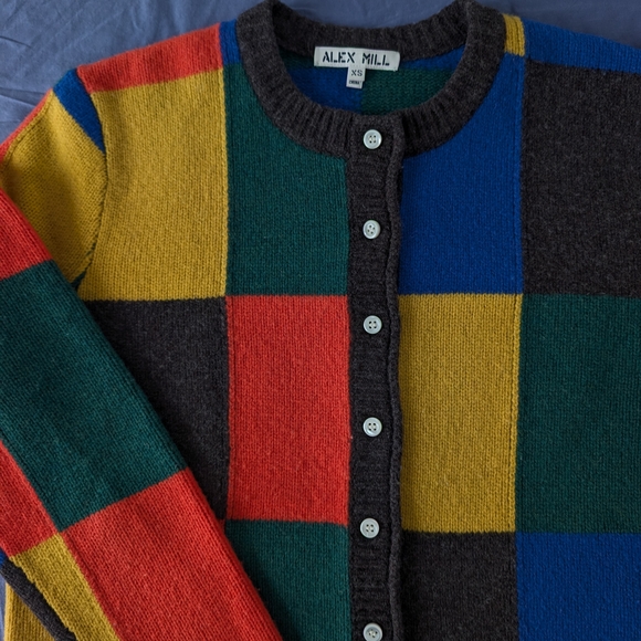 Alex Mill Evie Color Block Wool Cardigan - Picture 7 of 8